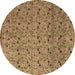 Round Abstract Brown Modern Rug, abs4831brn