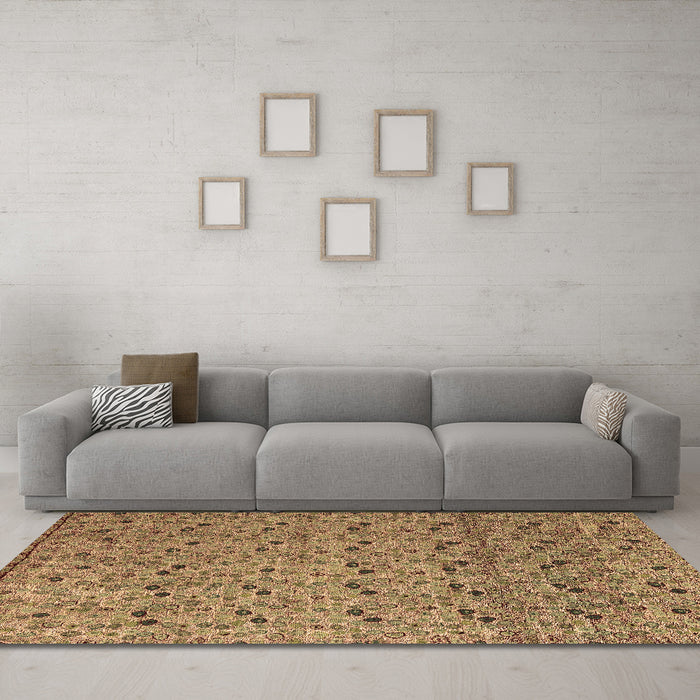 Machine Washable Abstract Brown Modern Rug in a Living Room,, wshabs4831brn