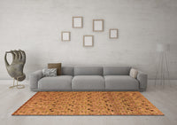 Machine Washable Abstract Orange Modern Rug, wshabs4831org