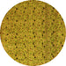 Round Machine Washable Abstract Yellow Modern Rug, wshabs4831yw