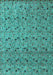 Machine Washable Abstract Turquoise Modern Area Rugs, wshabs4831turq