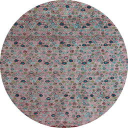Round Abstract Dark Gray Modern Rug, abs4831