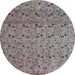 Round Abstract Dark Gray Modern Rug, abs4831