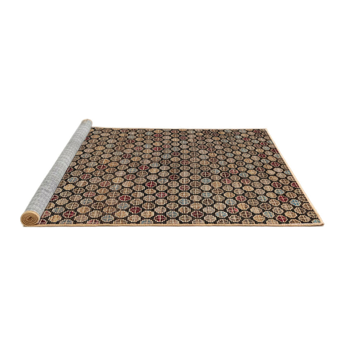 Sideview of Machine Washable Abstract Bakers Brown Rug, wshabs4832