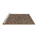 Sideview of Machine Washable Abstract Bakers Brown Rug, wshabs4832