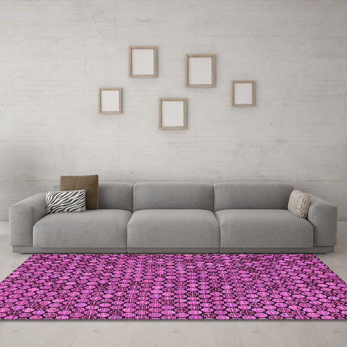 Machine Washable Abstract Pink Modern Rug in a Living Room, wshabs4832pnk