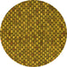 Round Machine Washable Abstract Yellow Modern Rug, wshabs4832yw