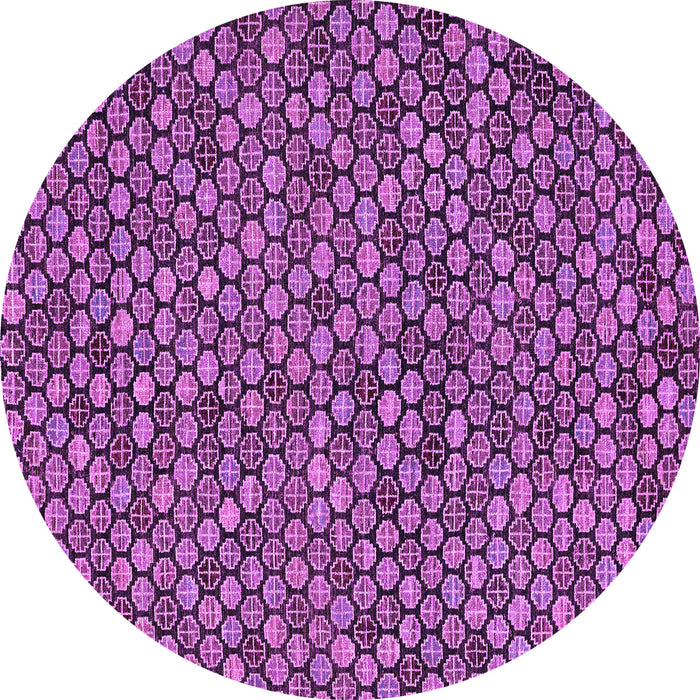 Round Machine Washable Abstract Purple Modern Area Rugs, wshabs4832pur