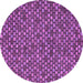 Round Machine Washable Abstract Purple Modern Area Rugs, wshabs4832pur