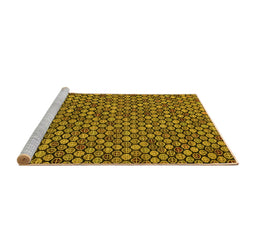 Sideview of Machine Washable Abstract Yellow Modern Rug, wshabs4832yw