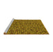 Sideview of Machine Washable Abstract Yellow Modern Rug, wshabs4832yw