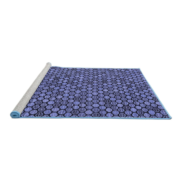 Sideview of Machine Washable Abstract Blue Modern Rug, wshabs4832blu