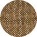 Round Abstract Brown Modern Rug, abs4832brn