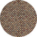 Round Machine Washable Abstract Bakers Brown Rug, wshabs4832