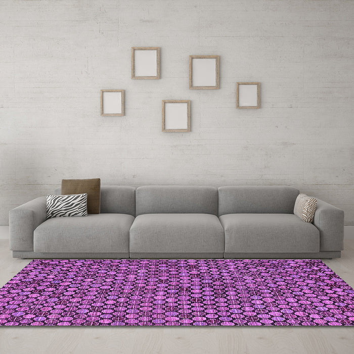 Machine Washable Abstract Purple Modern Area Rugs in a Living Room, wshabs4832pur