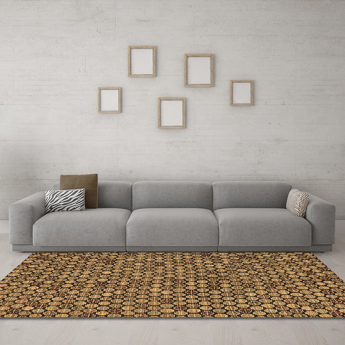 Machine Washable Abstract Brown Modern Rug in a Living Room,, wshabs4832brn