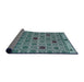 Sideview of Abstract Dark Blue Grey Blue Modern Rug, abs4833