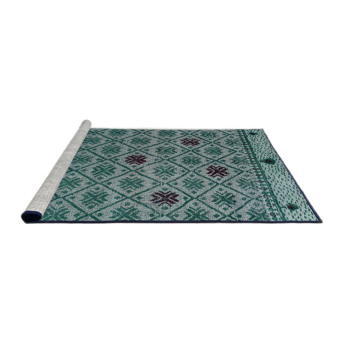 Sideview of Machine Washable Abstract Dark Blue Grey Blue Rug, wshabs4833