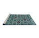 Sideview of Machine Washable Abstract Dark Blue Grey Blue Rug, wshabs4833