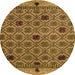 Round Abstract Orange Modern Rug, abs4833org