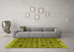 Machine Washable Abstract Yellow Modern Rug in a Living Room, wshabs4833yw