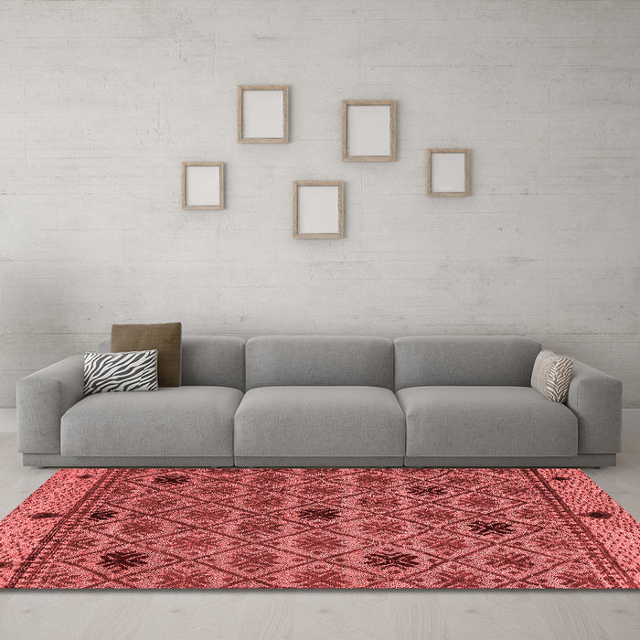 Modern Red Washable Rugs