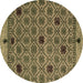 Round Machine Washable Abstract Brown Modern Rug, wshabs4833brn