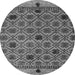 Round Abstract Gray Modern Rug, abs4833gry