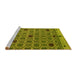 Sideview of Machine Washable Abstract Yellow Modern Rug, wshabs4833yw