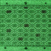 Square Machine Washable Abstract Green Modern Area Rugs, wshabs4833grn