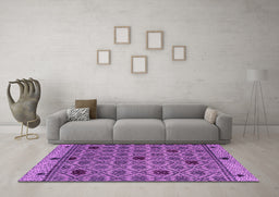 Machine Washable Abstract Pink Modern Rug in a Living Room, wshabs4833pnk