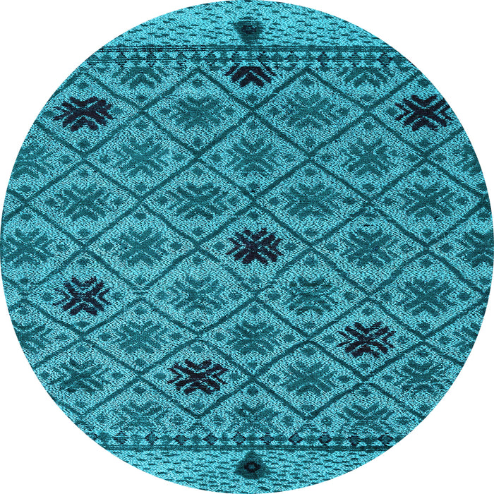 Round Machine Washable Abstract Light Blue Modern Rug, wshabs4833lblu