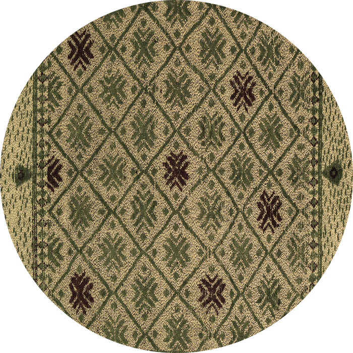 Round Abstract Brown Modern Rug, abs4833brn