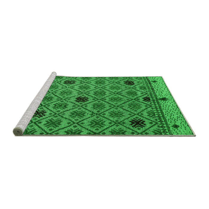 Sideview of Machine Washable Abstract Green Modern Area Rugs, wshabs4833grn