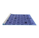 Sideview of Machine Washable Abstract Blue Modern Rug, wshabs4833blu