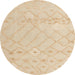 Round Abstract Khaki Gold Solid Rug, abs4834