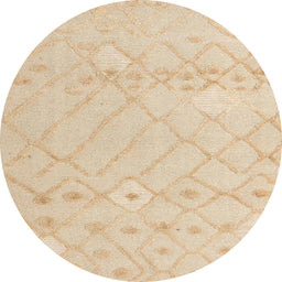 Round Machine Washable Abstract Khaki Gold Rug, wshabs4834