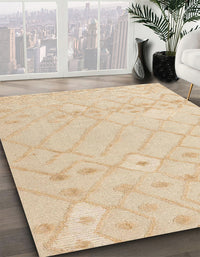 Abstract Khaki Gold Solid Rug, abs4834