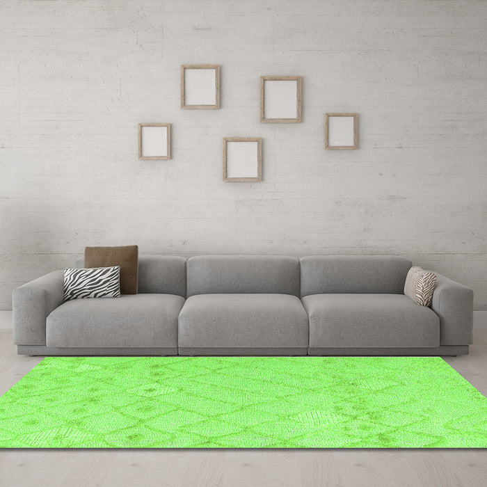 Machine Washable Solid Green Modern Area Rugs in a Living Room,, wshabs4834grn
