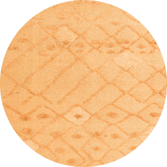 Round Solid Orange Modern Rug, abs4834org