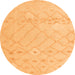 Round Solid Orange Modern Rug, abs4834org