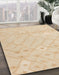 Abstract Khaki Gold Solid Rug in Family Room, abs4834