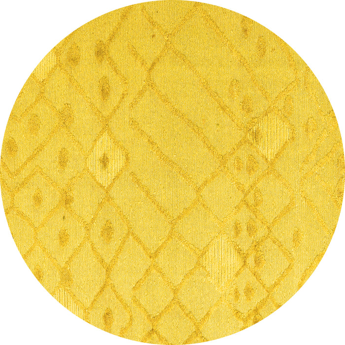 Round Solid Yellow Modern Rug, abs4834yw