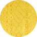 Round Solid Yellow Modern Rug, abs4834yw