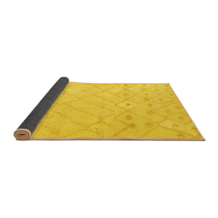 Sideview of Solid Yellow Modern Rug, abs4834yw