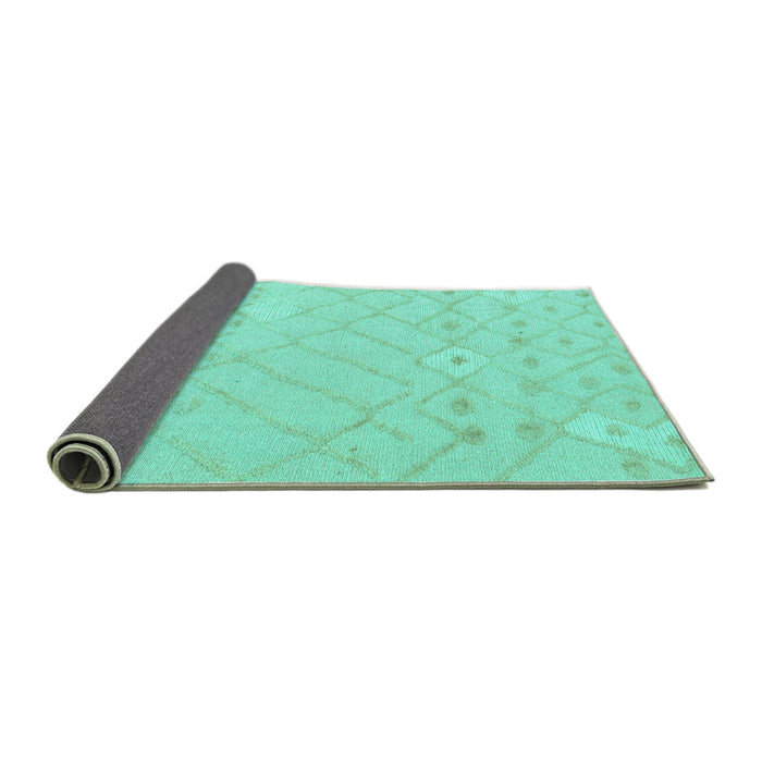 Sideview of Solid Turquoise Modern Rug, abs4834turq