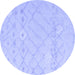 Round Solid Blue Modern Rug, abs4834blu