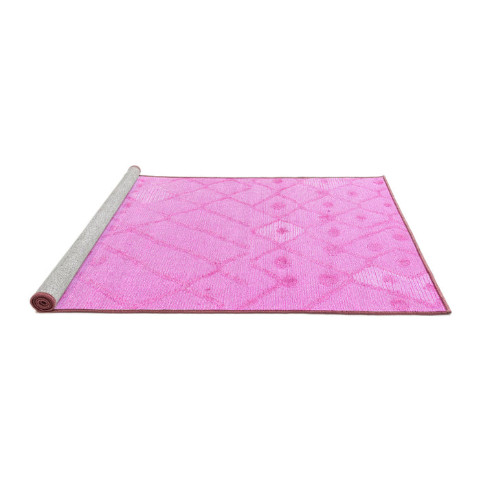 Sideview of Machine Washable Solid Pink Modern Rug, wshabs4834pnk