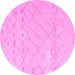 Round Solid Pink Modern Rug, abs4834pnk