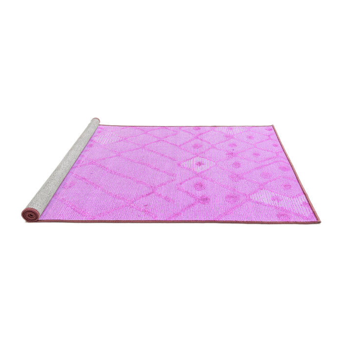 Sideview of Machine Washable Solid Purple Modern Area Rugs, wshabs4834pur